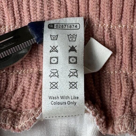 HALARA Women’s Corduroy Lounge Pants SMALLPink Ribbed Wide Leg Pull On Comfy - Picture 9 of 9